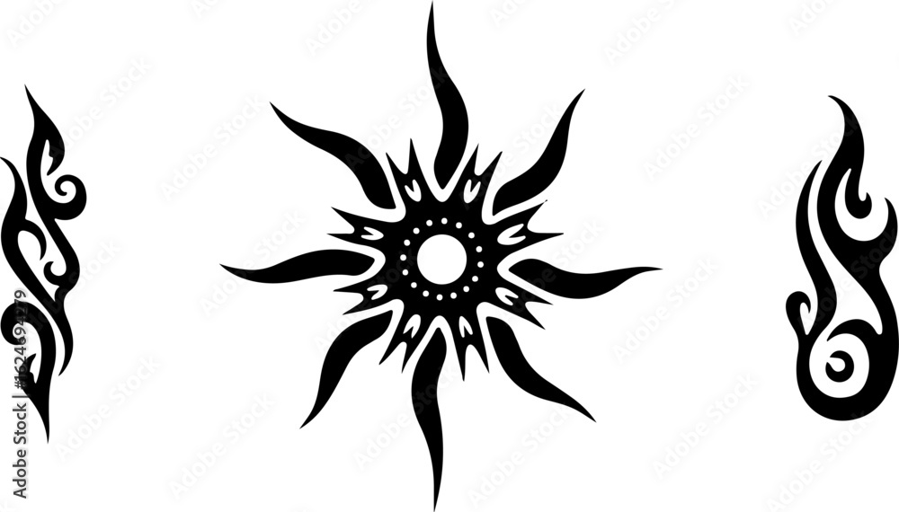 Obraz premium Tribal Tattoo, Abstract Tattoo design vector bundle
