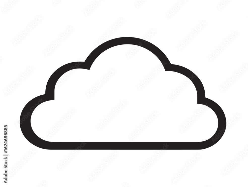 Modern Cloud Icon with Simple Minimalist Vector Line Art Style Modern Cloud Icon with Simple Minimalist Vector Line Art Style