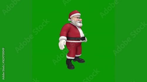  santa claus standing green screen walking running animated chromakey background scene colorful illustration motion creative style figure elements backgrounds gesture expression