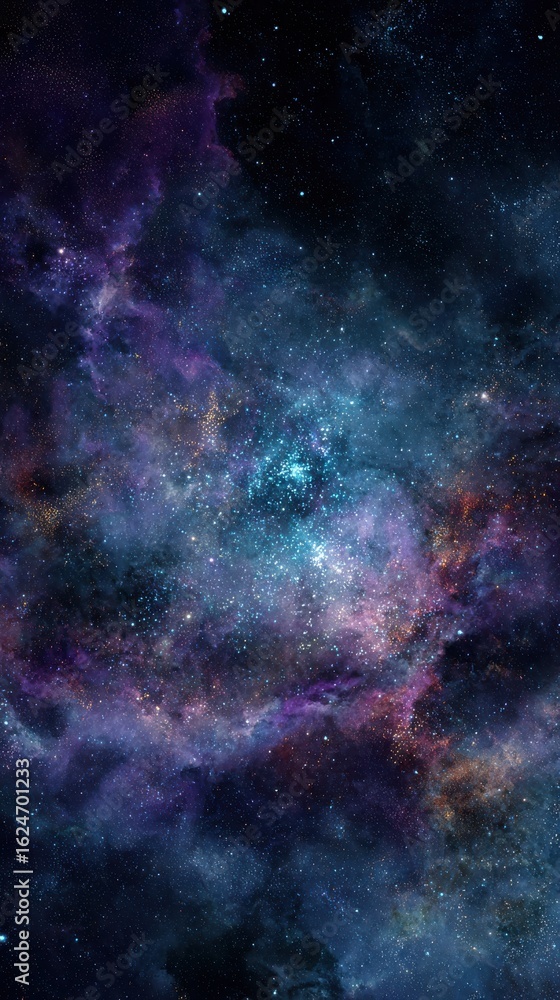 Naklejka premium Stunning Deep Space Nebula with Stars and Cosmic Dust