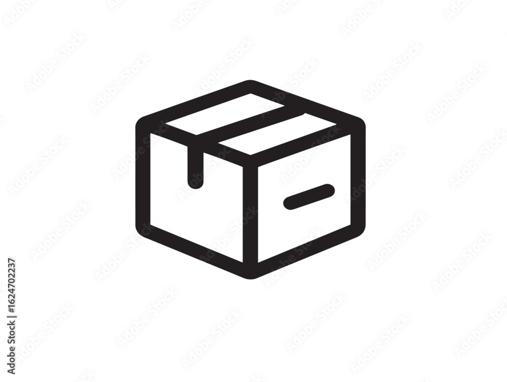 Minimalist Delivery Box Icon Featuring Sleek Clean Vector Design Minimalist Delivery Box Icon Featuring Sleek Clean Vector Design