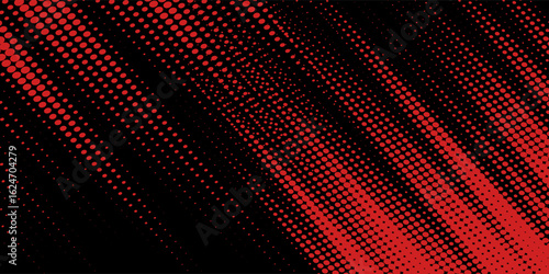 Red halftone dots blue color pattern gradient grunge texture background. Dot pop art comic sport style vector illustration. Eps10
