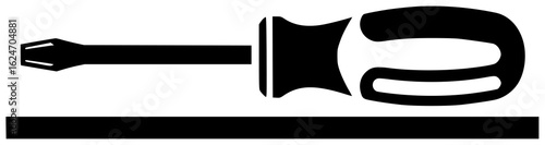 screwdriver in a toolbox screwdriver on workbench and being used to tighten loose screw lying on wooden floor in mechanic hand with broken handle on dusty shelf being used to pry open can stuck 