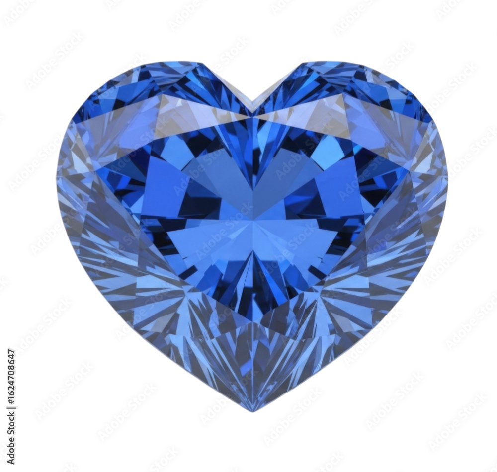Blue heart shaped gemstone cutout isolated on transparent bg, png Blue heart shaped gemstone cutout isolated on transparent bg, png