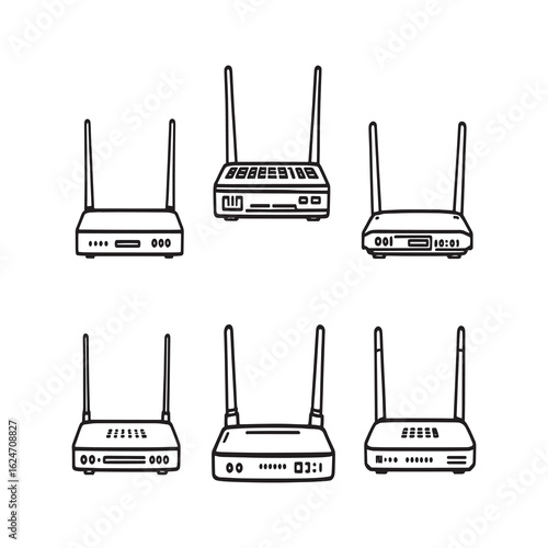 wireless routers modern technology network connection illustration.eps