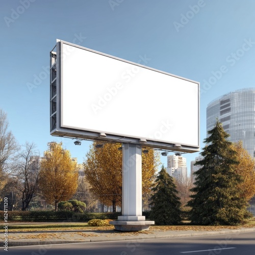Wallpaper Mural Empty Billboard in Urban Setting Surrounded by Trees and Buildings Torontodigital.ca