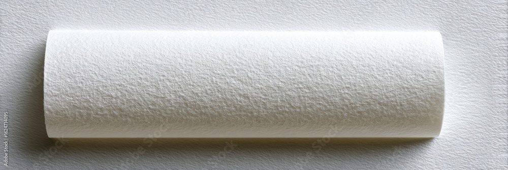 Obraz premium Textured White Paper Roll on Plain Background for Creative Projects