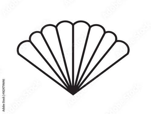 Minimalist Fan Icon with Elegant Clean 2D Line Art Design