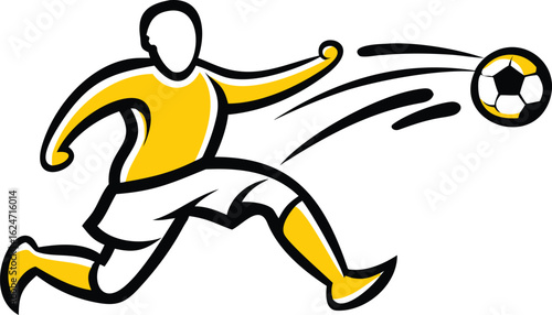 Dynamic Soccer Player in Action with Ball