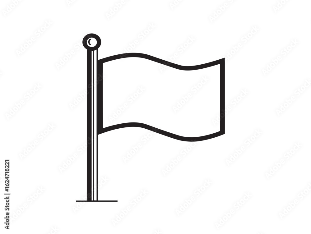 Obraz premium Stylish Flag Icon Featuring Elegant Minimalist Vector Line Art