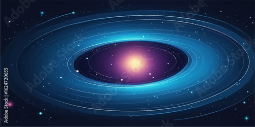 A glowing blue spiral of stars swirls through the blackness of space, creating a beautiful galactic vortex wallpaper