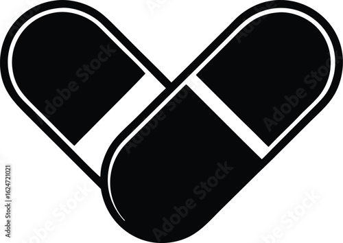 mixed capsules vector icon.