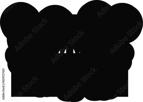 Coloring Book Silhouette of a chef's toque with a creative design featuring stylized vaporous cloud shapes above it