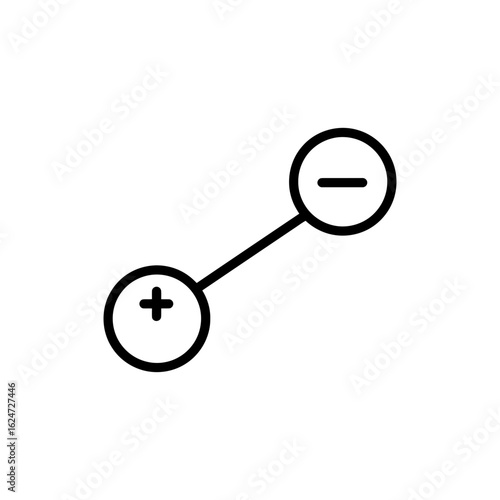 Ionic Bond Symbol in Thin Linear Chemistry Icon