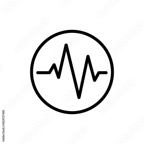 Half-Life Decay Curve Icon in Minimal Line Style