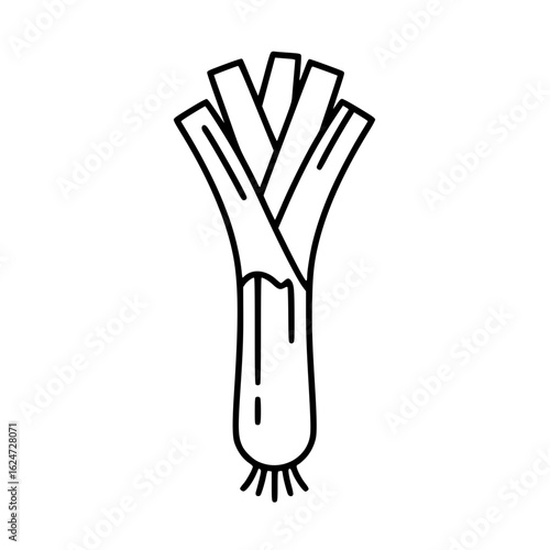 Leeks icon illustration in linear style