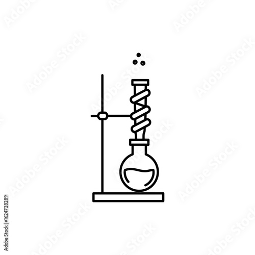 Reflux Condenser Thin Outline Icon