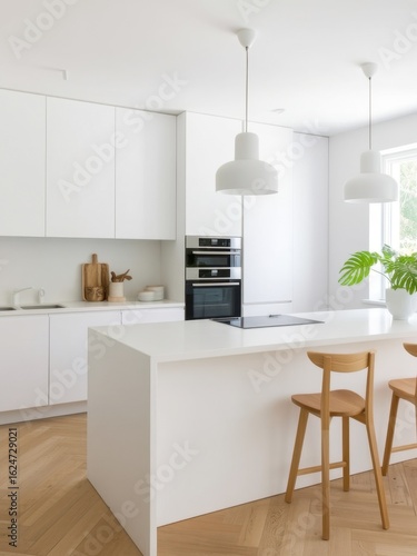 Modern kitchen design minimalist style interior space bright environment clean view home concept inspiration