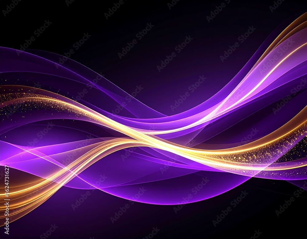 Naklejka premium Abstract purple and gold wave design