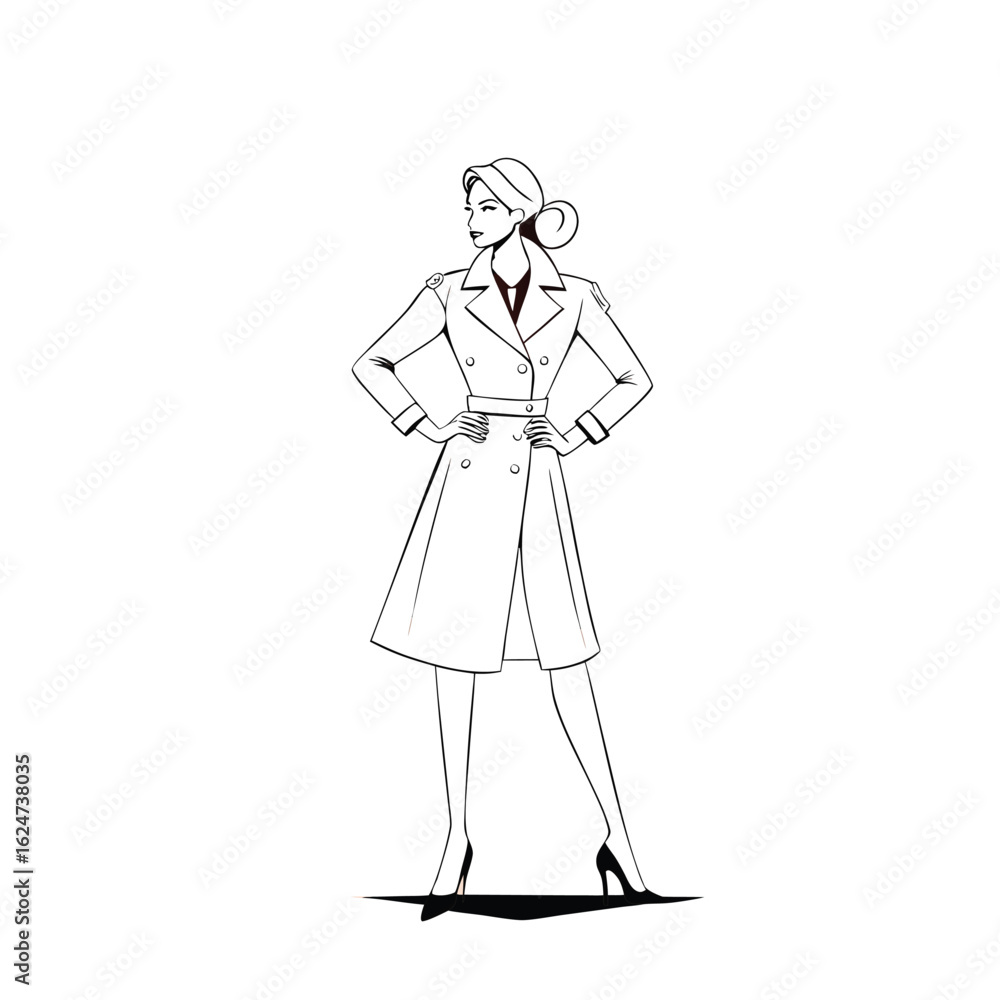 Line Art of Woman in Long Coat – Fashion Outline Style
Line Art of Woman in Long Coat – Fashion Outline Style