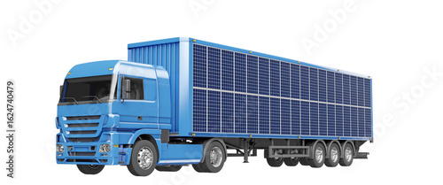 Valokuva Commercial freight truck isolated on transparent background