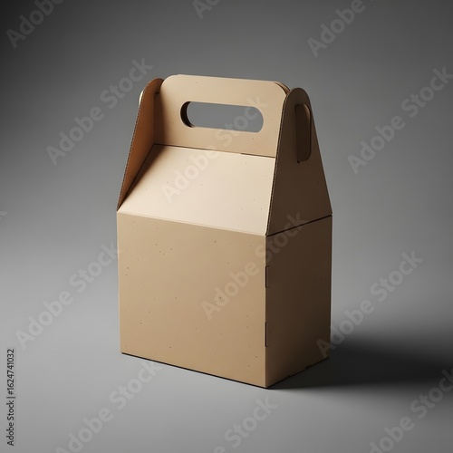 Wallpaper Mural Simple brown cardboard gable box with handle for product packaging mockup Torontodigital.ca