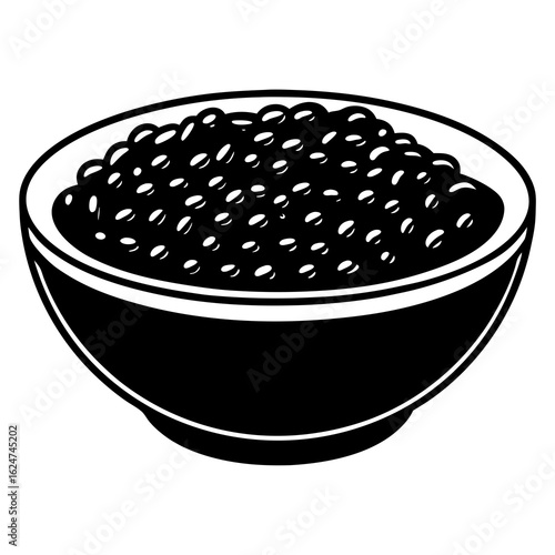 black caviar in a white bowl