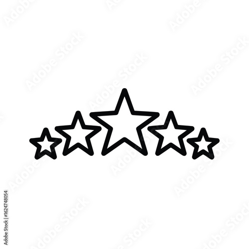 Five star rating icon outline