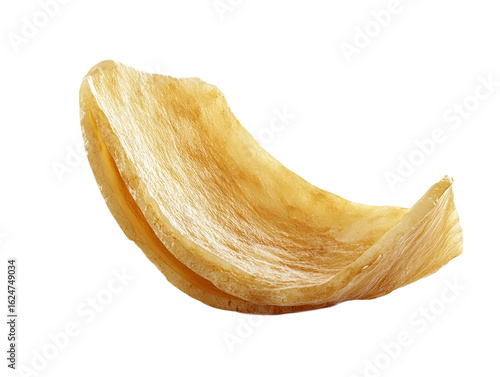 Single dried garlic clove isolated on transparent background