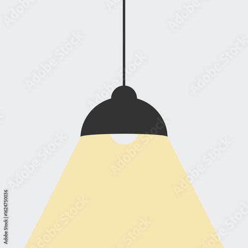 Modern black pendant light with warm yellow illumination