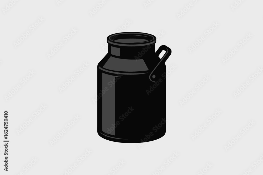 Classic black milk can with handle Classic black milk can with handle