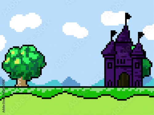 Dark castle and role-playing game-style background