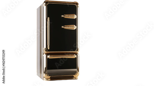 Elegant Gold Accent Fridge
