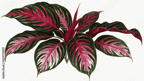 Watercolor Woods Prayer Plant Beautiful leafy tree isolated vector illustration svg
