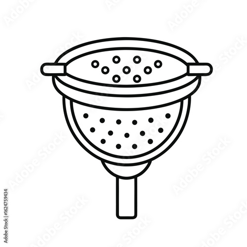 Simple outline drawing of a kitchen colander
