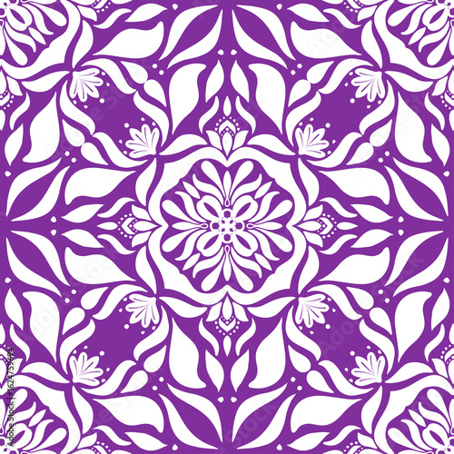  White flowers on a beautiful seamless purple background
