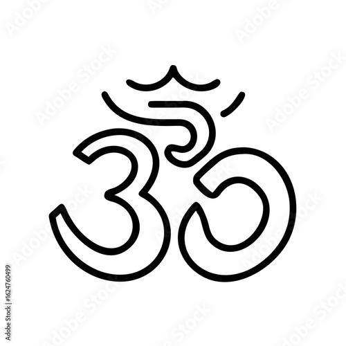 Om symbol vector hinduism mantra meditation yoga spirituality divine peace hindu sanskrit design graphic 100