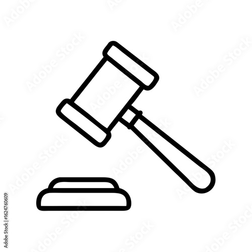 Gavel auction law legal court justice judge hammer icon vector illustration graphic symbol design element