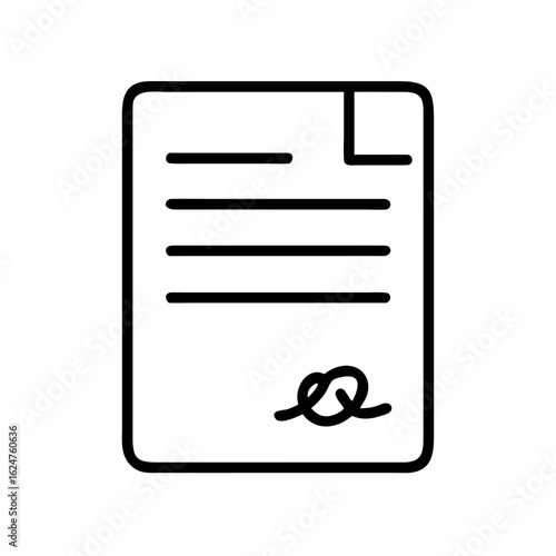 Signed document agreement contract form icon vector illustration graphic design element for business use case