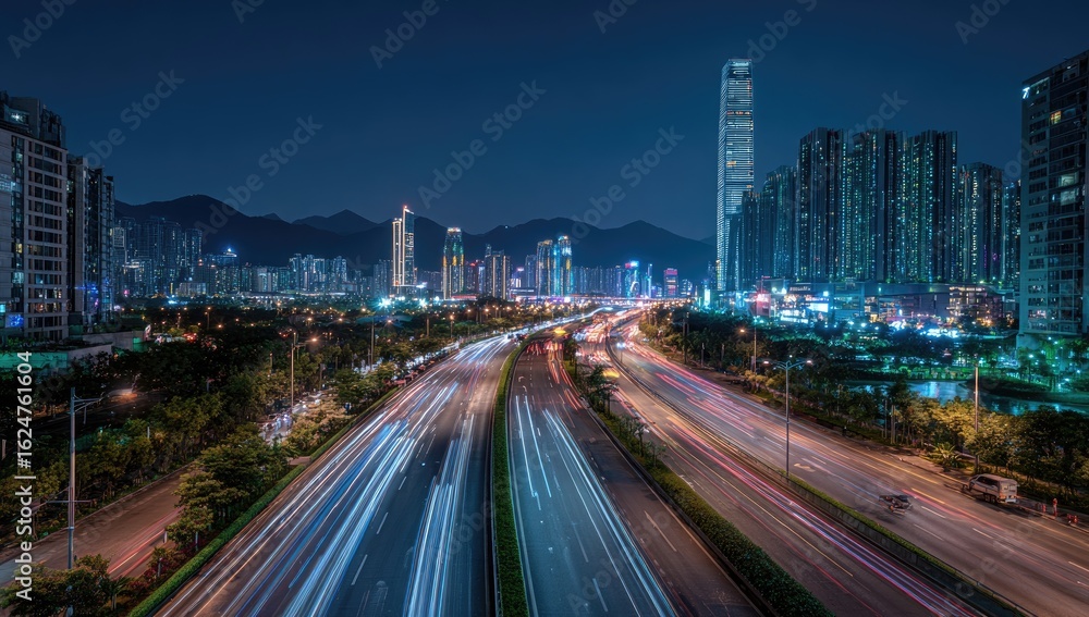 Fototapeta premium City highway at night