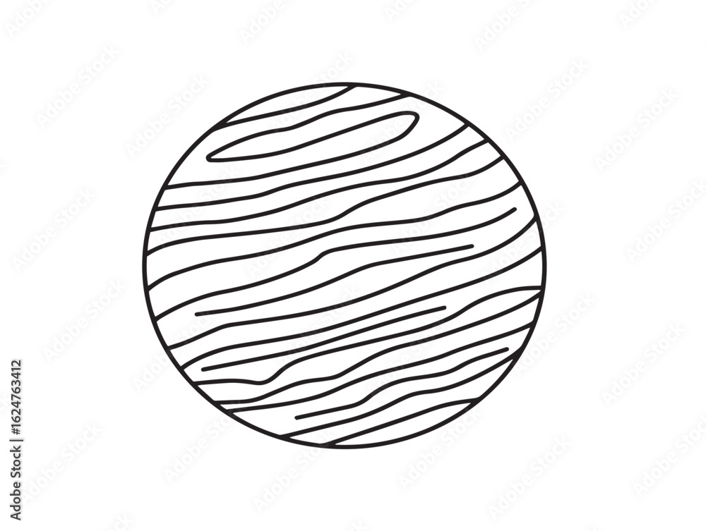 Simple outlined planet icon in clean vector line art Simple outlined planet icon in clean vector line art