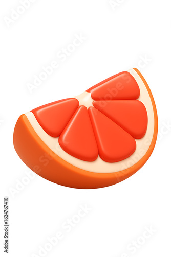 3d Sliced red grapefruit showing juicy segments high quality realistic image