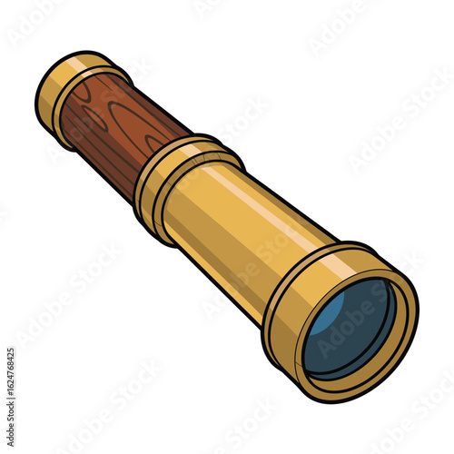 Classic brass and wood telescope for nautical exploration
