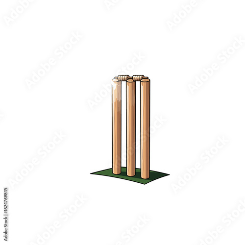 Cricket Stump icon logo flat vector design