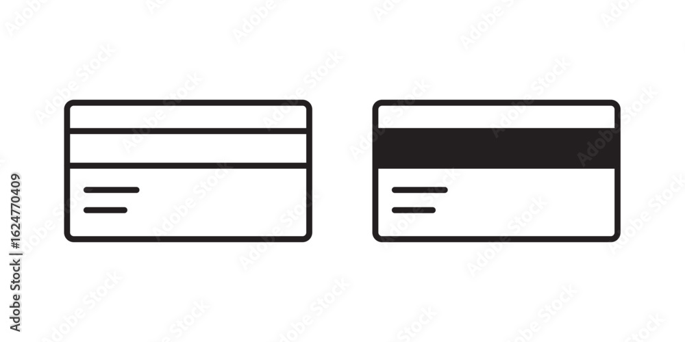 Credit Card icon . Vector illustration with stroke and fill on a white background. Credit Card icon . Vector illustration with stroke and fill on a white background.