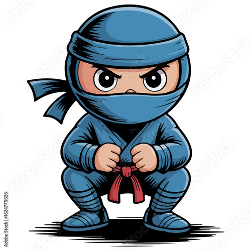 ninja character sitting transparent png vector