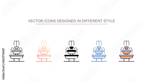 Water Fountain icon design with white background stock illustration