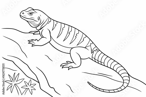 coloring page line art the chuckwalla black vector