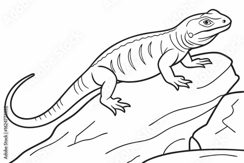 coloring page line art the chuckwalla black vector
