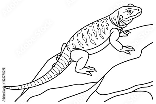 coloring page line art the chuckwalla black vector